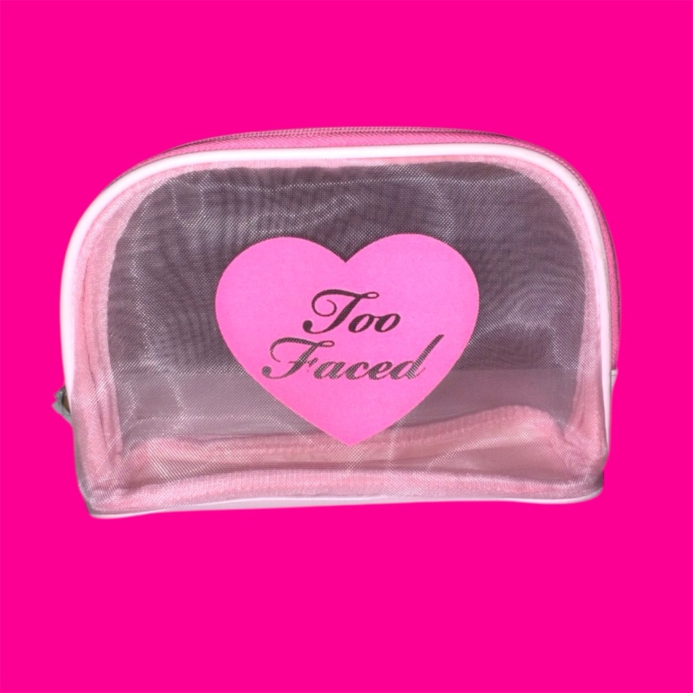 Too Faced Pink Heart Makeup Pouch
